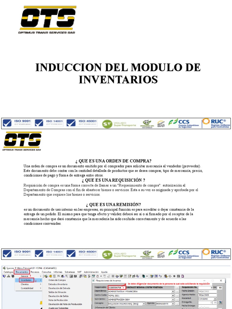 Induccion Del Modulo de Inventarios | Descargar gratis PDF | Business
