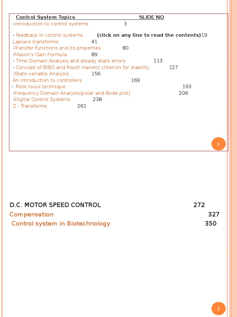 3-1 Control System Presentation | PDF | Control Theory | Feedback