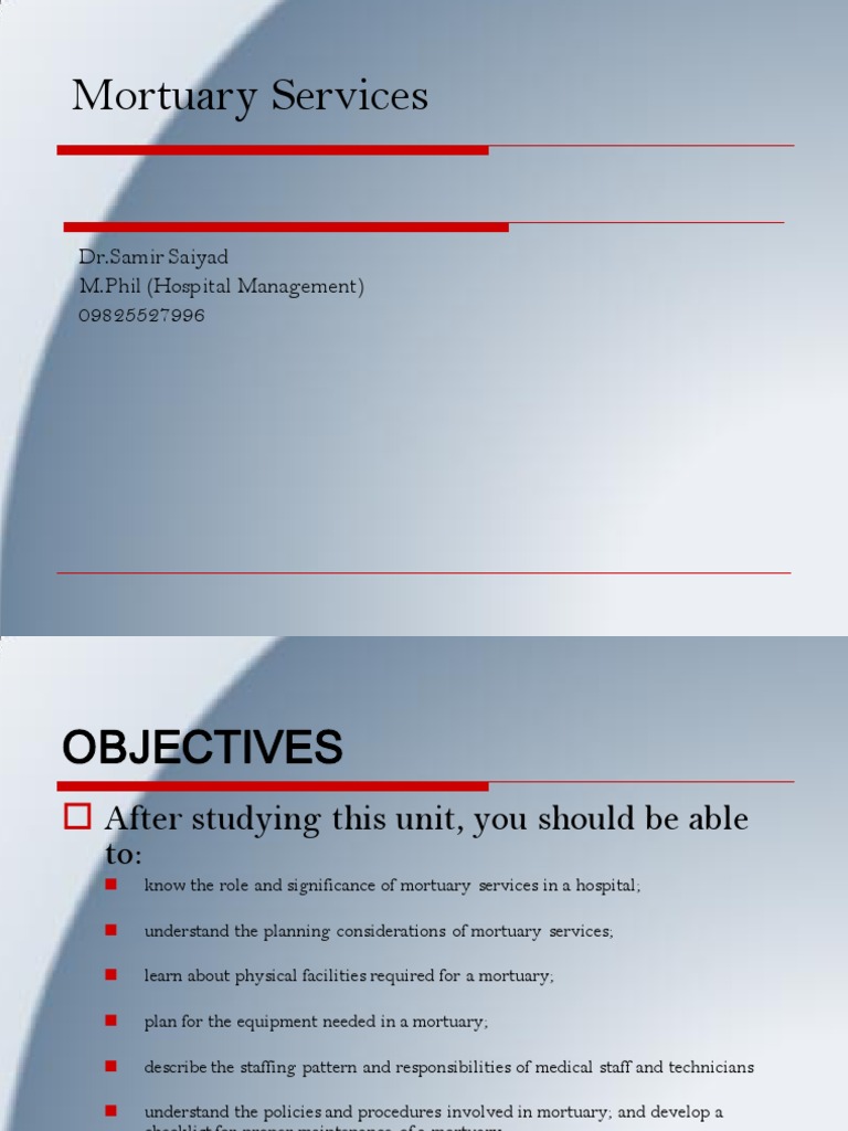 Hospital Mortuary Services Overview | PDF | Morgue | Autopsy