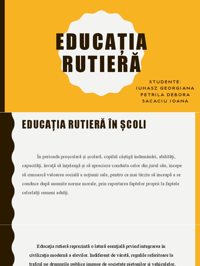 Educația Rutieră-Proiect | PDF