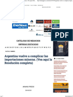 2020-04-28 - MinPress - Argentina Vuelve A Complicar Las Importaciones Mineras