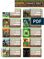 Etiquestas Escolares Minecraft Editables Gratis Edited