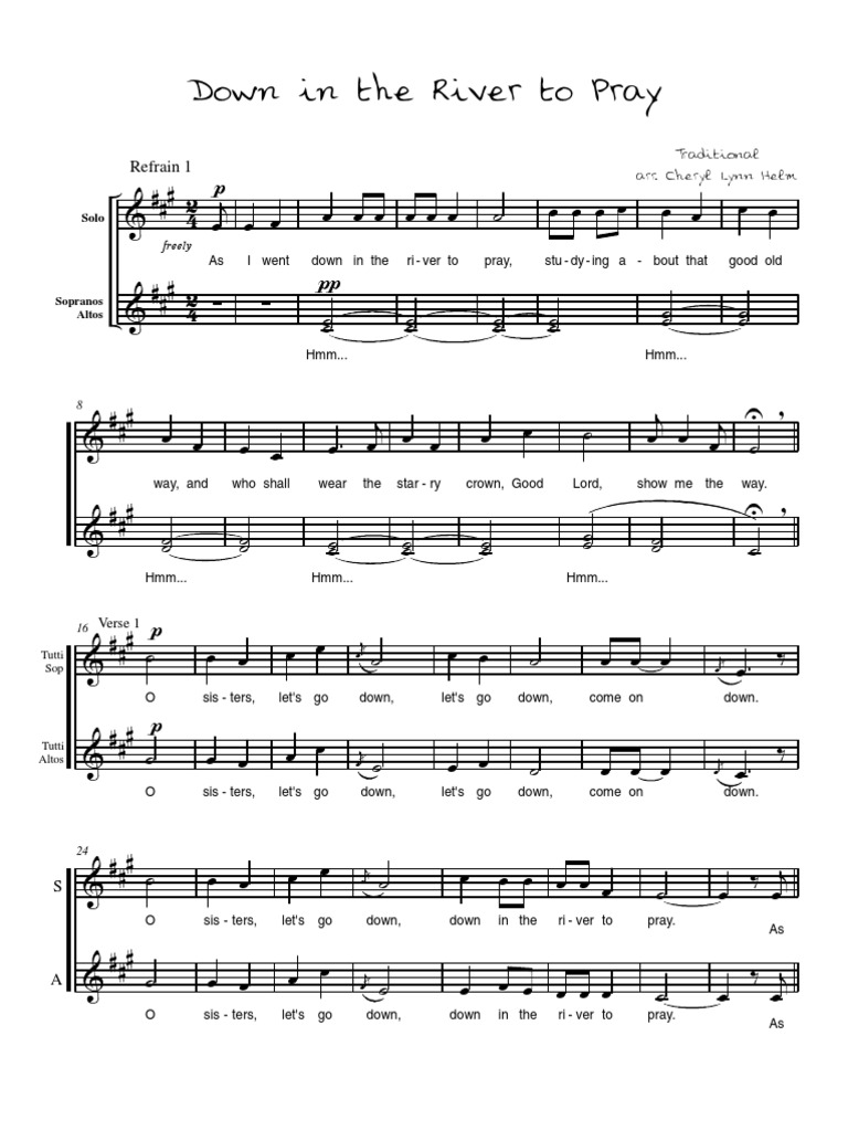 Sheet Music Down in the River to Pray