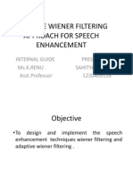 Adaptive Wiener Filtering Approach For Speech Enhancement