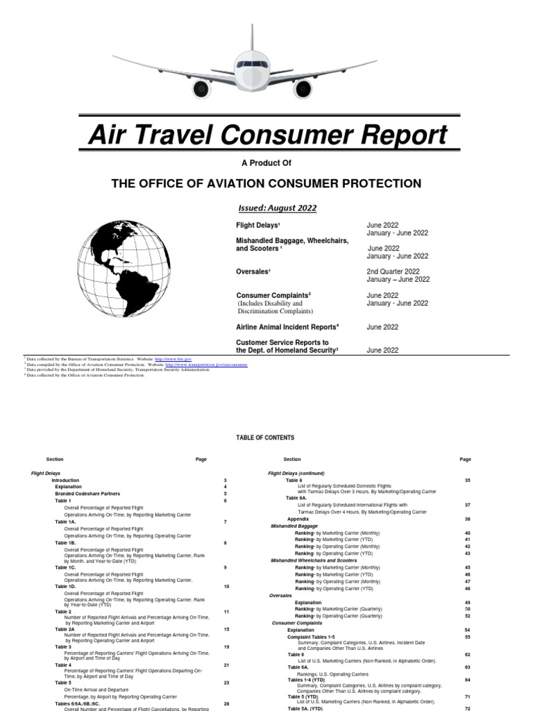air travel consumer report 2022