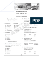 Examen Integral: Anual Integral 2015 Aptitud Académica