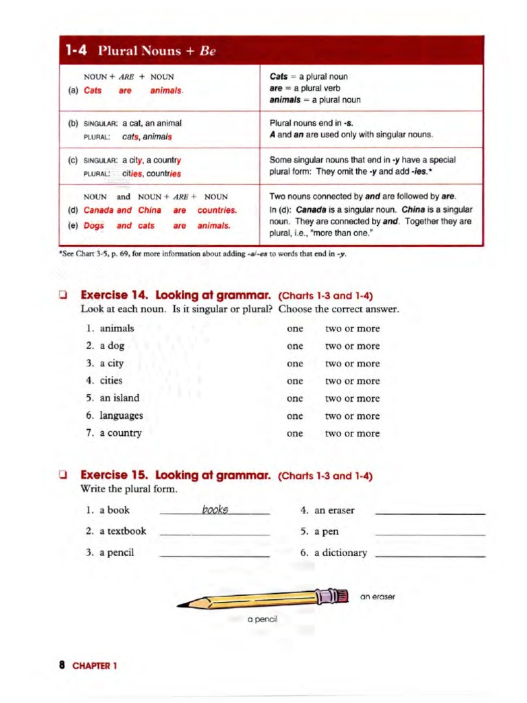 English Grammar: Plural Nouns and Be | PDF | Grammatical Number | Adjective