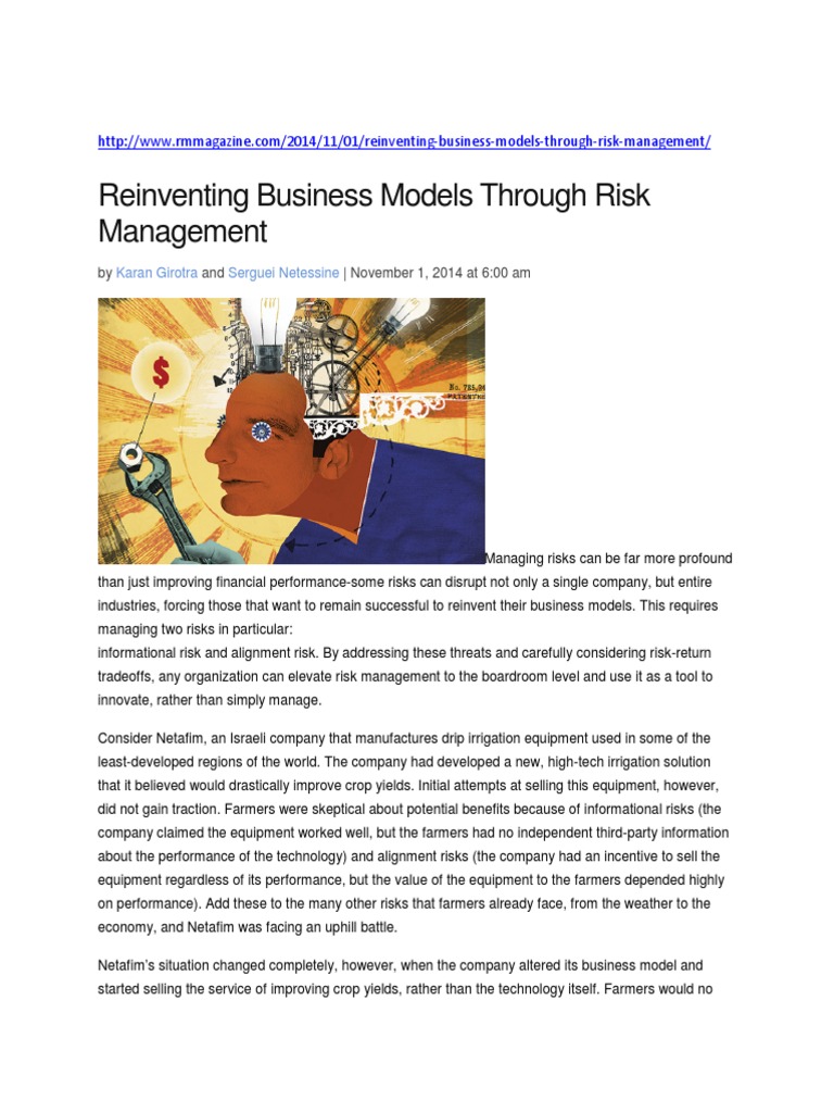 Business Model Innovation via Risk Management | PDF | Efficient Energy ...