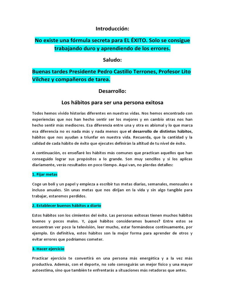 Hábitos para el Éxito Personal | PDF | Mente
