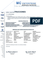 Carta de Presentacion de MC Enterprise para SJS Construcciones