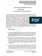 Informe final de la Comisión de Ética contra Freddy Díaz