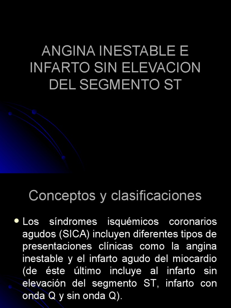 Angina Inestable e Infarto Sin Elevacion Del Segmento ST | PDF ...