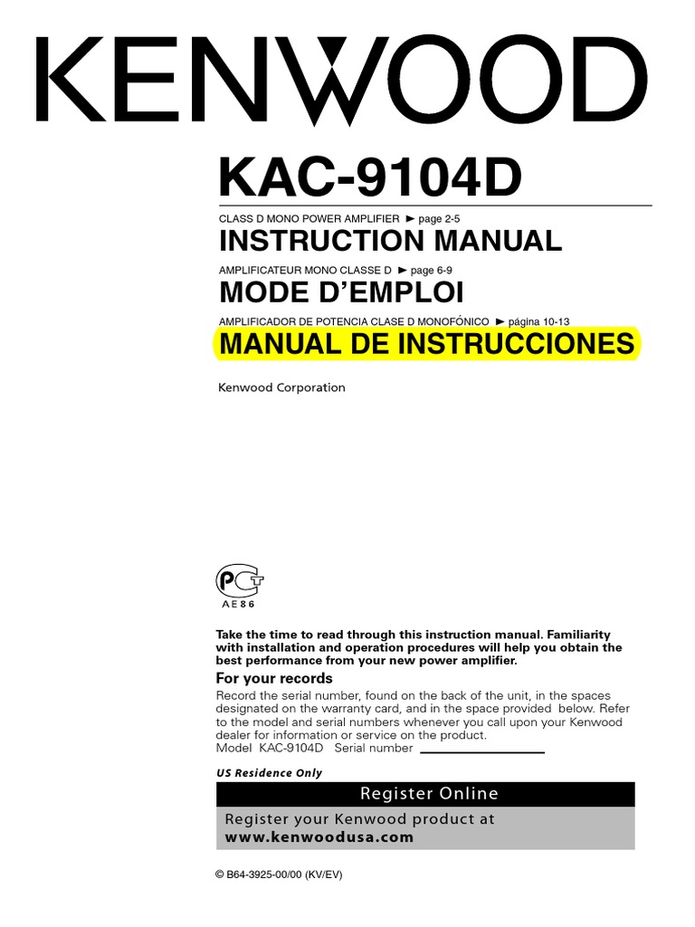 Kac 9104D (SP) PDF Altoparlante Decibel