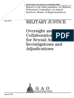 MILITARY JUSTICE Oversight and Better Collaboration Needed For Sexual Assault Investigations and Adjudications
