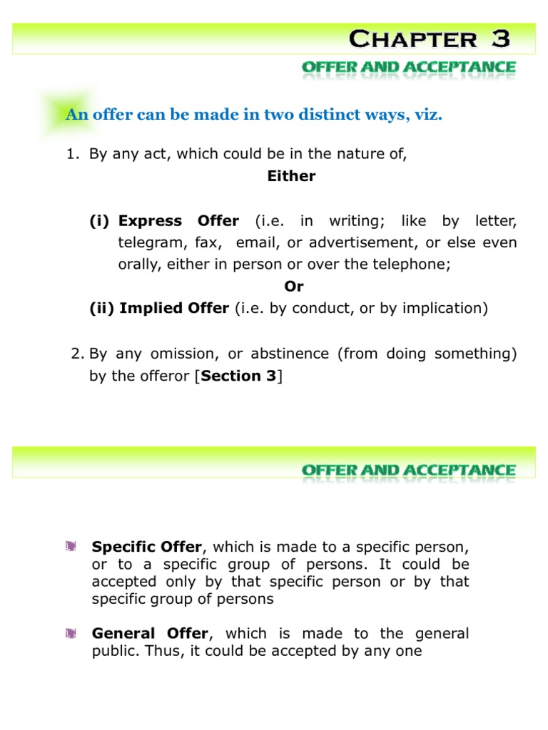 Offer and Acceptance | PDF | Offer And Acceptance | Business Law