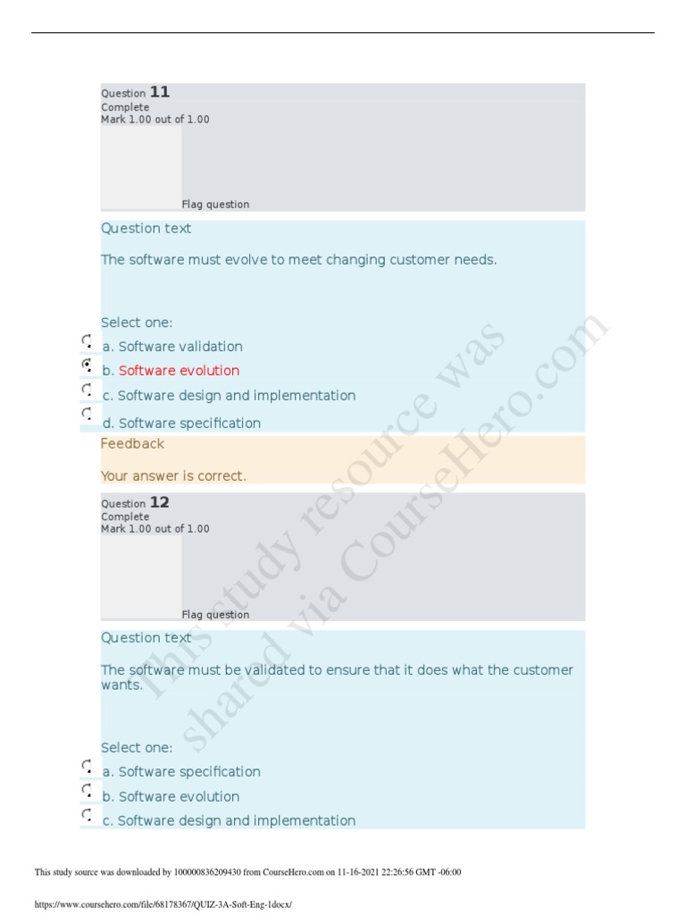 QUIZ 3A Soft Eng 1 | PDF | Systems Theory | Software Engineering