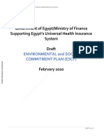 Environmental and Social Commitment Plan ESCP Supporting Egypt S Universal Health Insurance System P172426