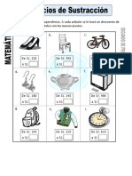 Ficha de Ejercicios de Sustraccion para Segundo de Primaria