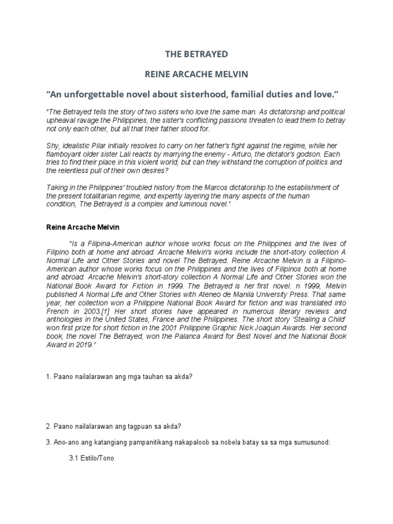 The BetrayedReine Melvin PDF Philippines