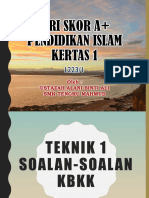 Skor A+ Pend Islam Teknik Menjawab Kbat