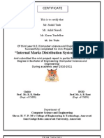 "Internal Marks Distribution System (IMDS) ": Certificate