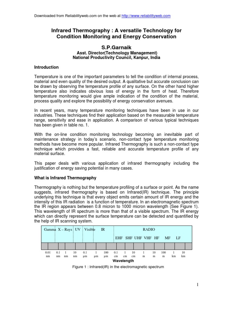Infrared Thermography A Versatile Technology | PDF | Technology ...