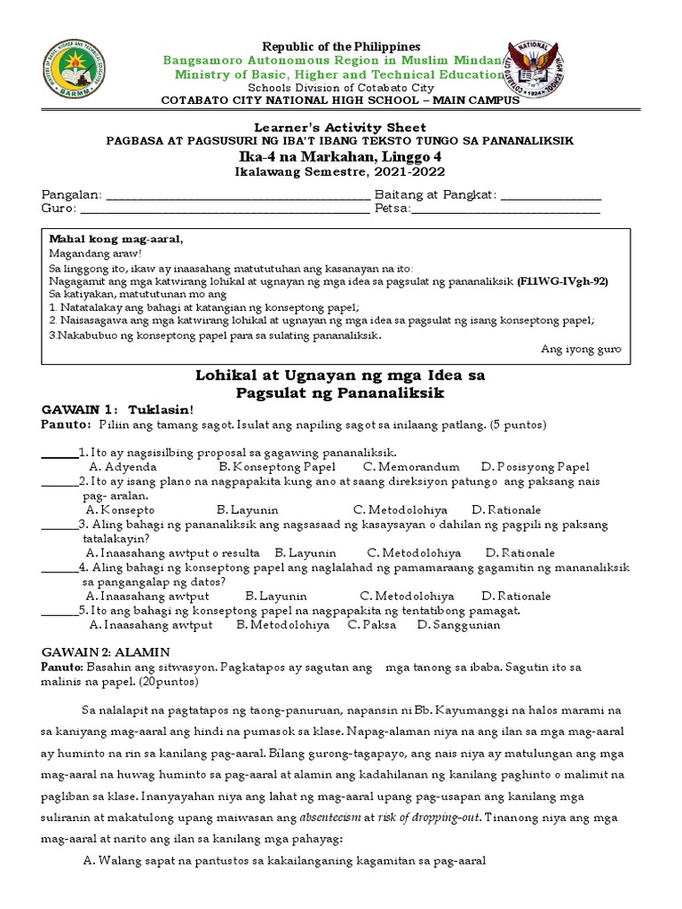 Las Quarter 4 Week 4 Pagbasa PDF
