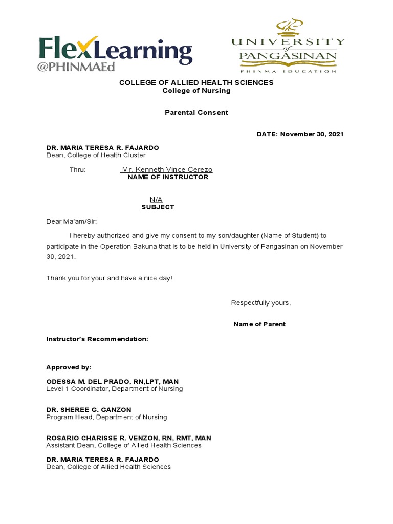 Parental Consent for Operation Bakuna | PDF | Science & Mathematics