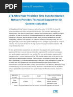 ZTE Ultra-High-Precision Time Synchronization Network Provides Technical Support For 5G Commercialization