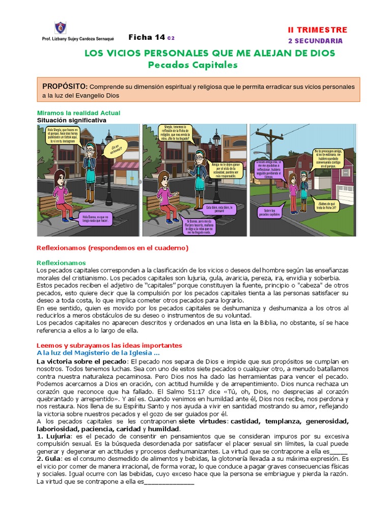 Vicios que Alejan de Dios: Pecados Capitales | PDF | Siete pecados ...