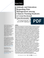 Chinese nursing students' attitudes and intentions regarding pain management