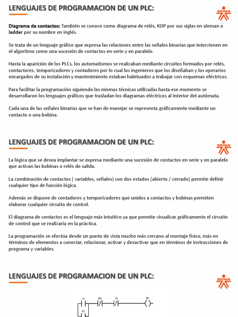 Diagrama de Contactos en PLC | PDF | Controlador lógico programable ...
