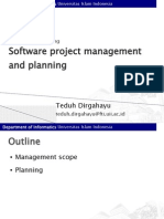 Software Project Management and Planning: Teduh Dirgahayu