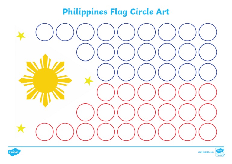 Philippines Flag Circle Art Worksheet | PDF