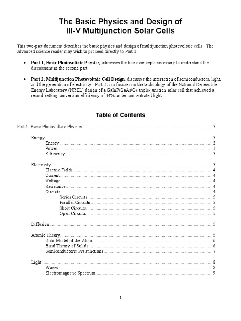 Multijunction Solar Cell Physics & Design | PDF | Doping (Semiconductor ...
