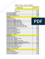 Lista de Precios Mayorista 23 Agosto 22