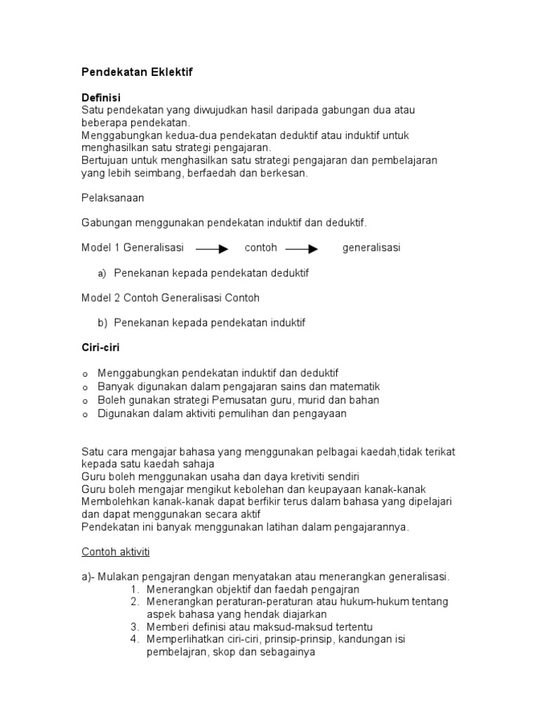 Pendekatan Eklektif Pdf