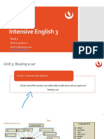 Intensive English 3: Week 3 Online Session 2 Unit 5: Buying A Car