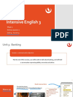 Intensive English 3: Week 2 Online Session 1 Unit 3: Banking