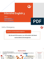 Intensive English 3: Week 2 Online Session 1 Unit 2: Emergency
