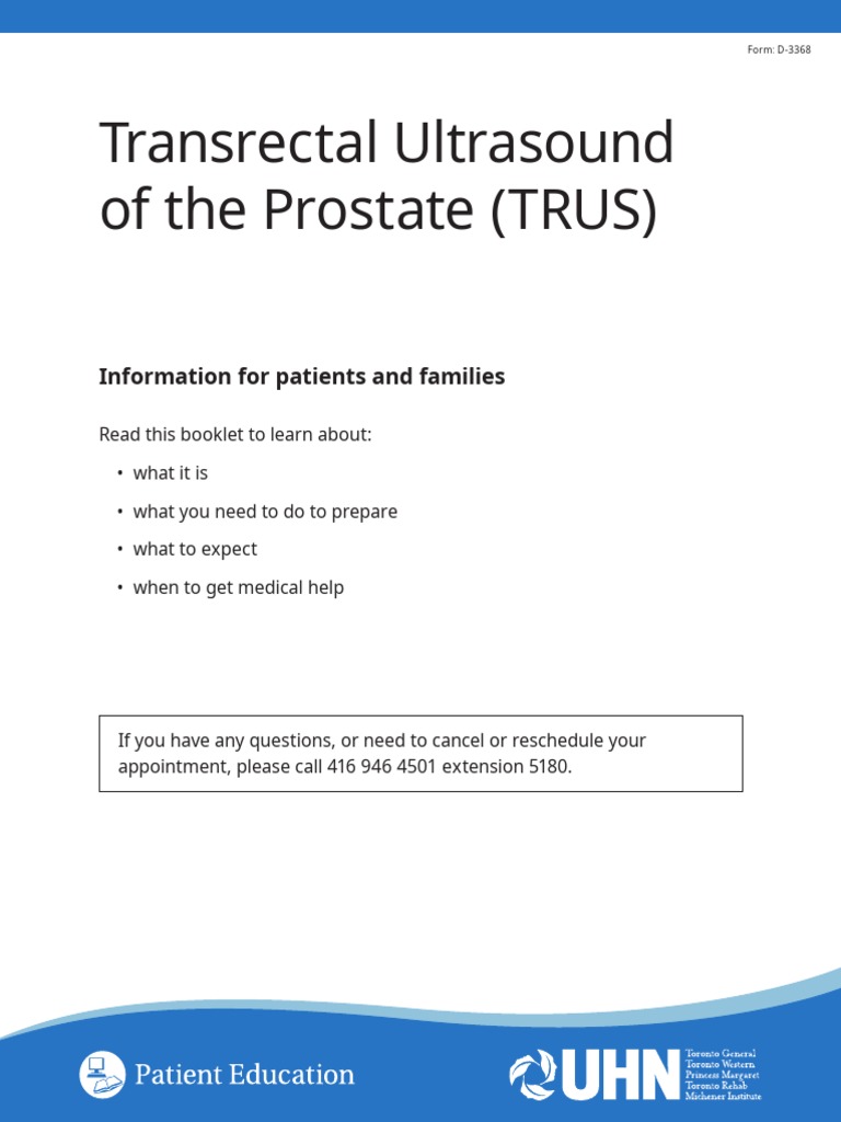 Transrectal Ultrasound of The Prostate TRUS | PDF | Prostate Cancer ...