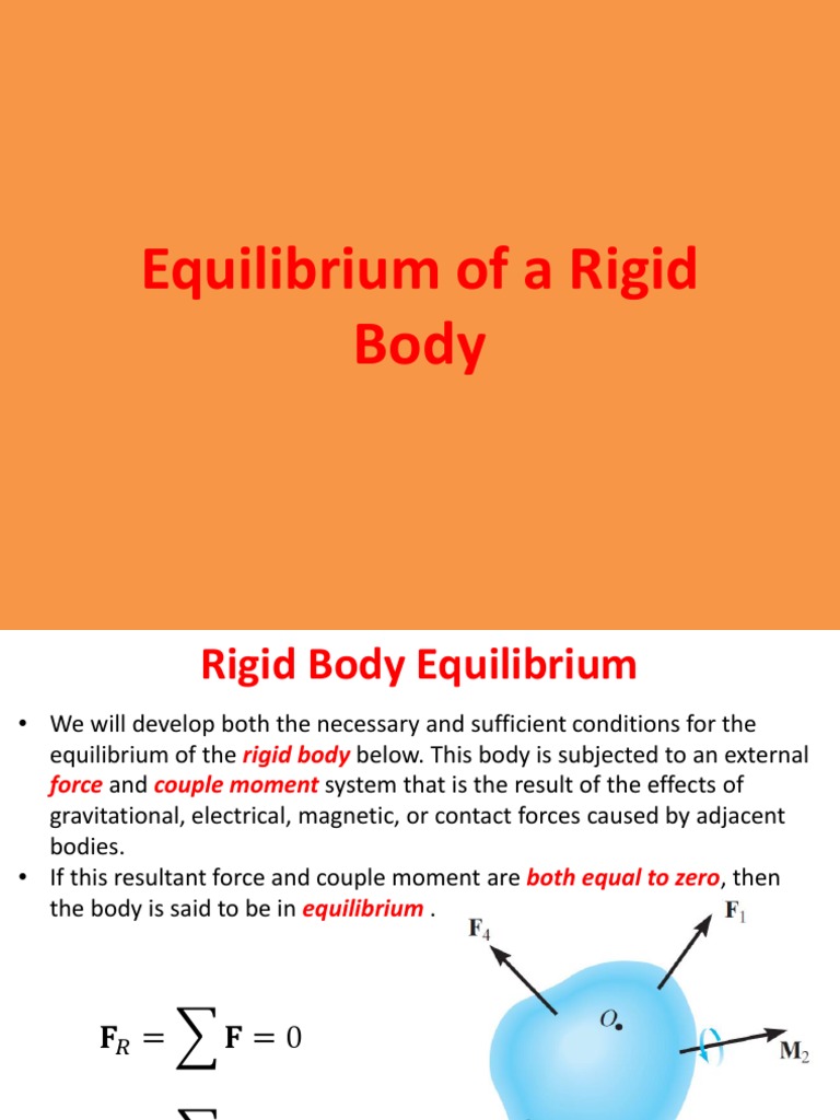 Conditions for Rigid Body Equilibrium | PDF | Force | Geometry
