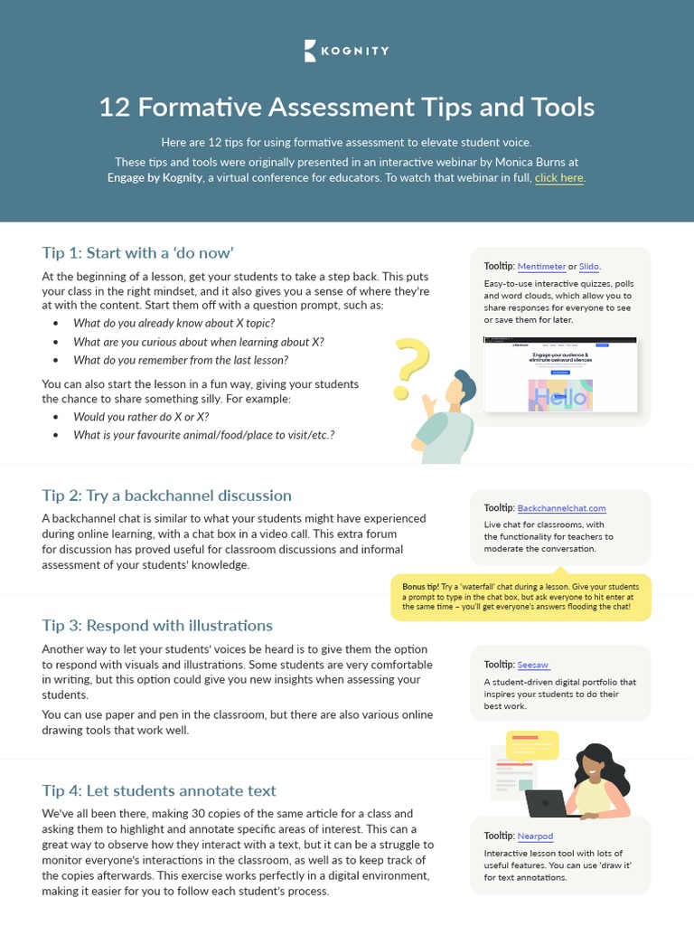 12 Tips for Effective Formative Assessment | PDF | Educational ...