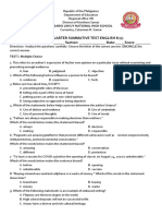 3rd Quarter Summative and Performance Task