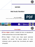 GGY403 Mali Analiz Teknikleri: Ankara Üniversitesi UBF Gayrimenkul Geliştirme Ve Yönetimi Bölümü
