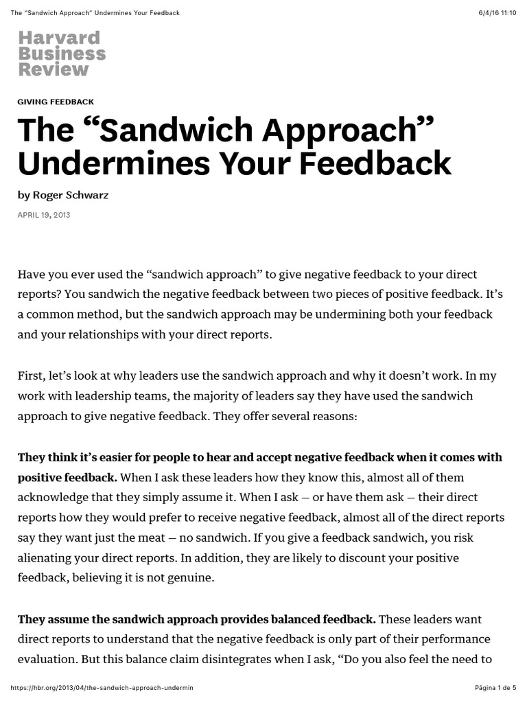 The "Sandwich Approach" Undermines Your Feedback PDF Anxiety