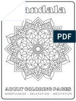 Black & White Relaxation Mandala Adult A4 Coloring Pages 
