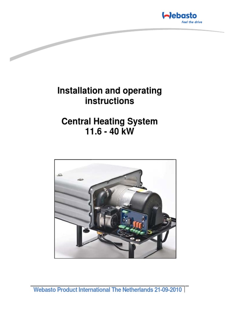 Installation and Operating Instructions for Webasto Central Heating
