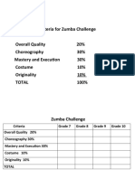 Criteria For Zumba Challenge