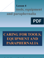 Caring For Tools, Equipment and Paraphernalia